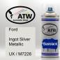 Preview: Ford, Ingot Silver Metallic, UX / M7226: 400ml Sprühdose, von ATW Autoteile West.